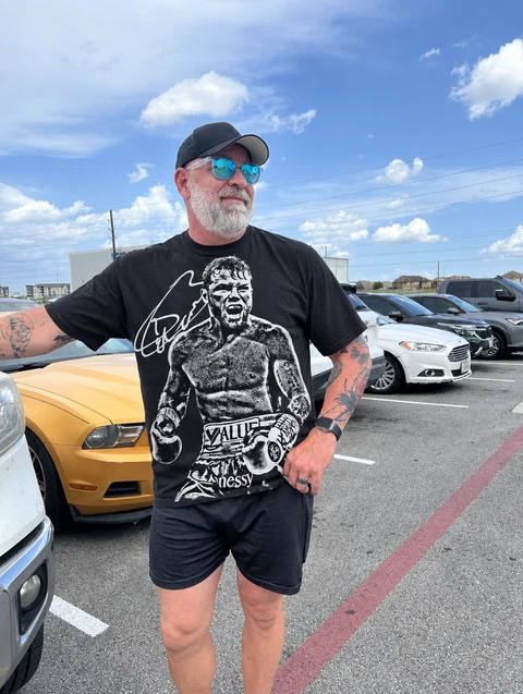 Real customer wearing the CANELO ALVAREZ II tee
