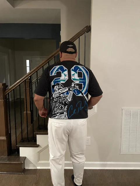 Real customer wearing the CAL RALEIGH tee