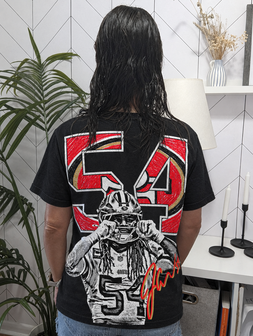 Customer wearing FRED WARNER
