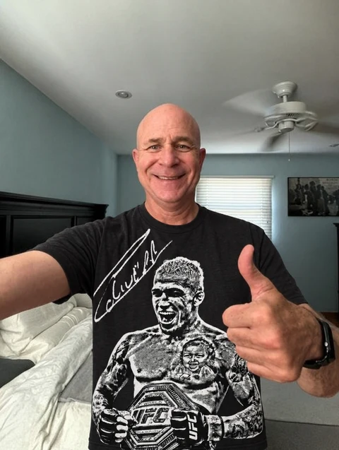 Real customer wearing the CHARLES OLIVEIRA tee